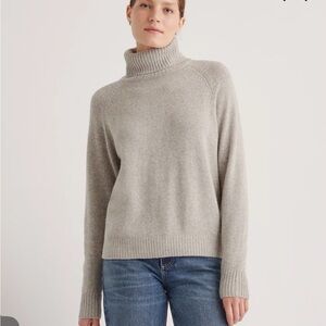 Quince Taupe Cowl Neck Sweater